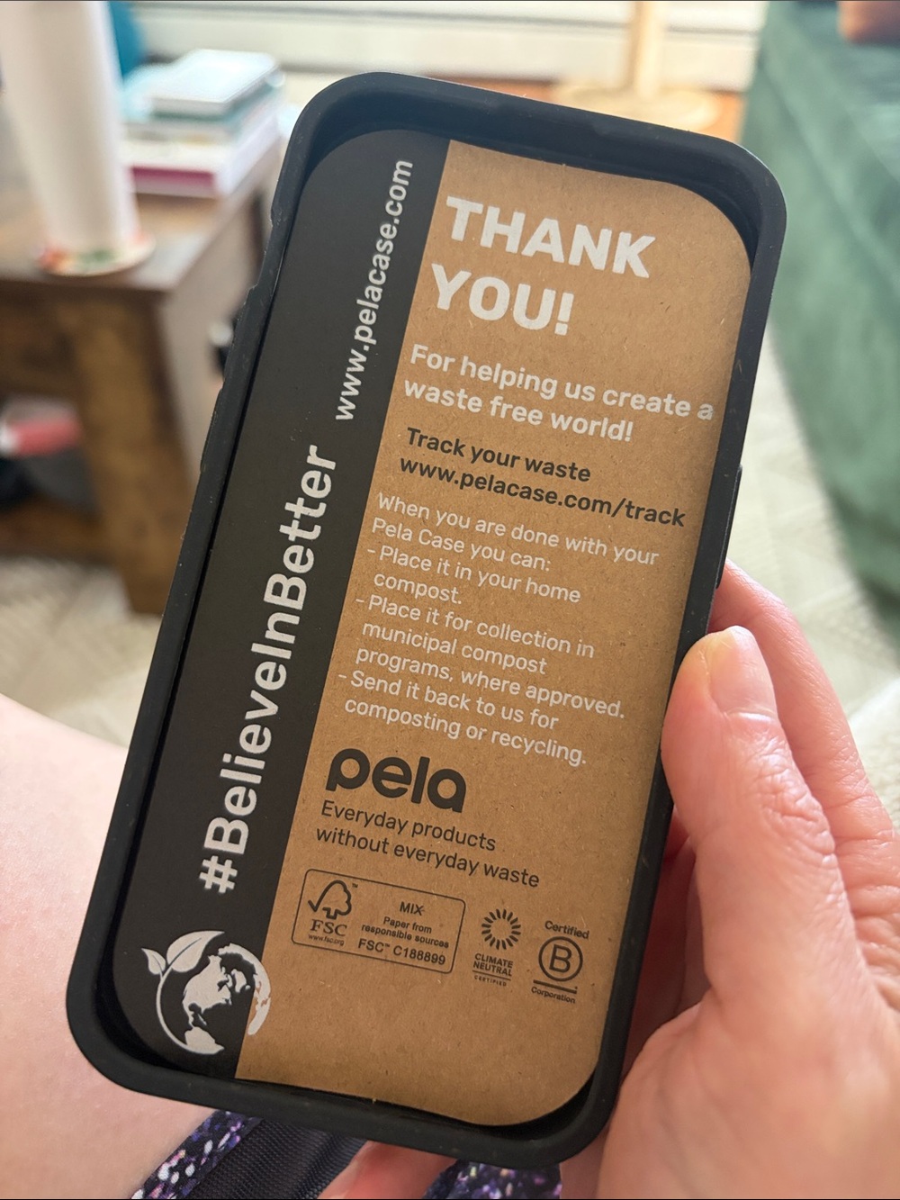 Pela Black Compostable Phone Case - Pela